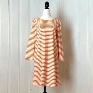 Orange and cream striped J.CREW sailor dress